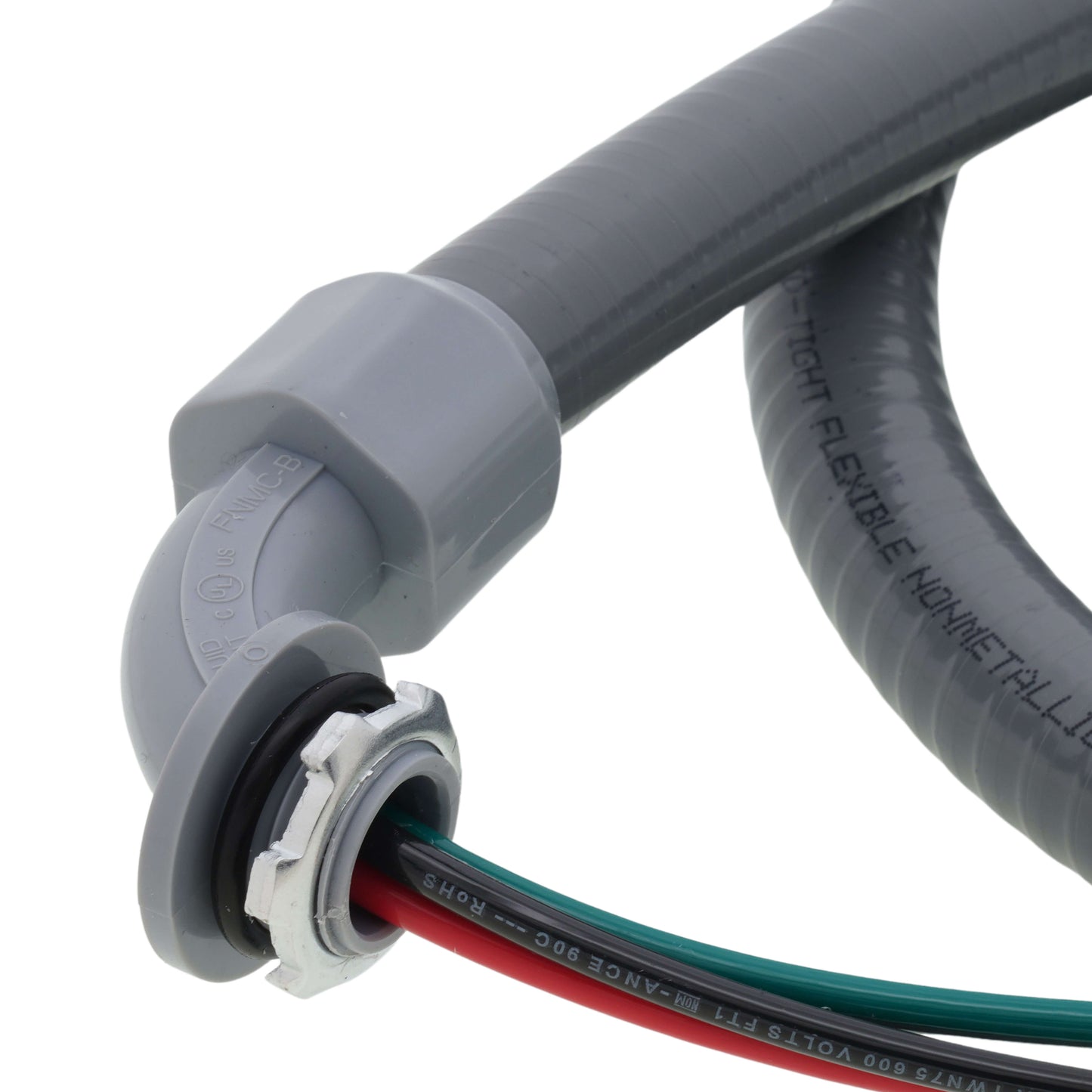 3/4" x 4' 8/2 Gray Ultra-Whip Liquidtight Flexible Non-Metallic PVC Conduit Cable Whip